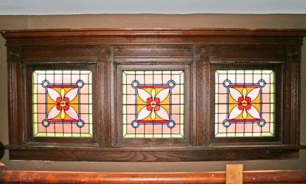 Stained Glass Above Entry Staircase