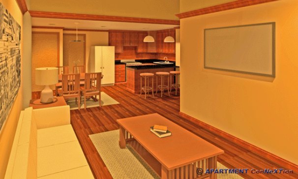 Living Room (Architectural Rendering)