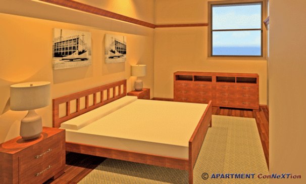 Bedroom Living Room (Architectural Rendering)