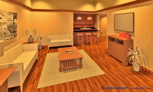 Living Room (Architectural Rendering)