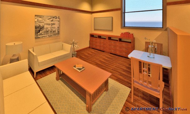 Living Room (Architectural Rendering)