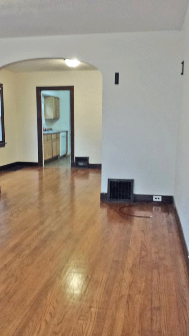 Living Room to Dining Room & Kitchen