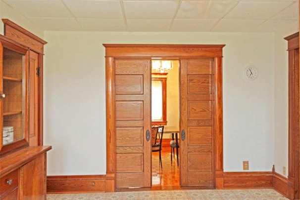 Kitchen Pocket Doors to Dining Room