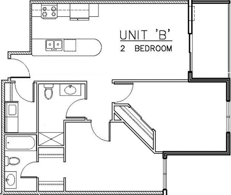 2-Bedroom / 2-Bath Floor Plan