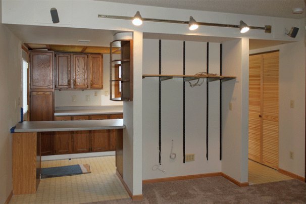 Integrated Dining Counter and Entertainment Nook