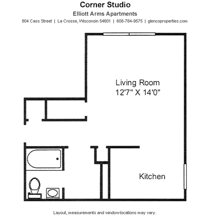 Corner Studio Floor Plan