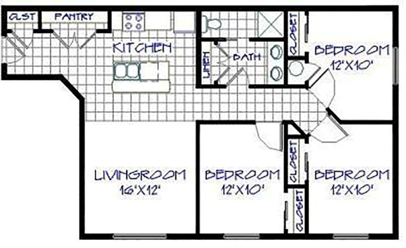 3-Bedroom Floor Plan