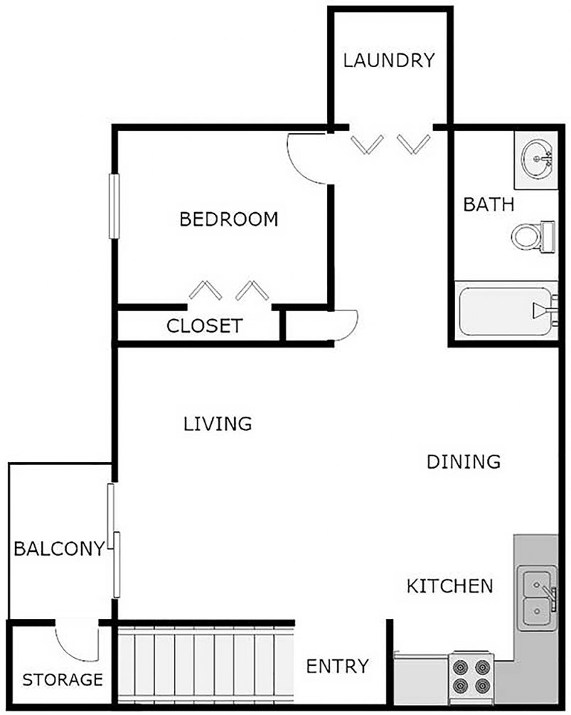 1-Bedroom Floor Plan