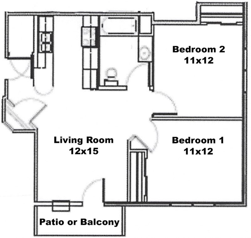 2-Bedroom Floor Plan - Option A