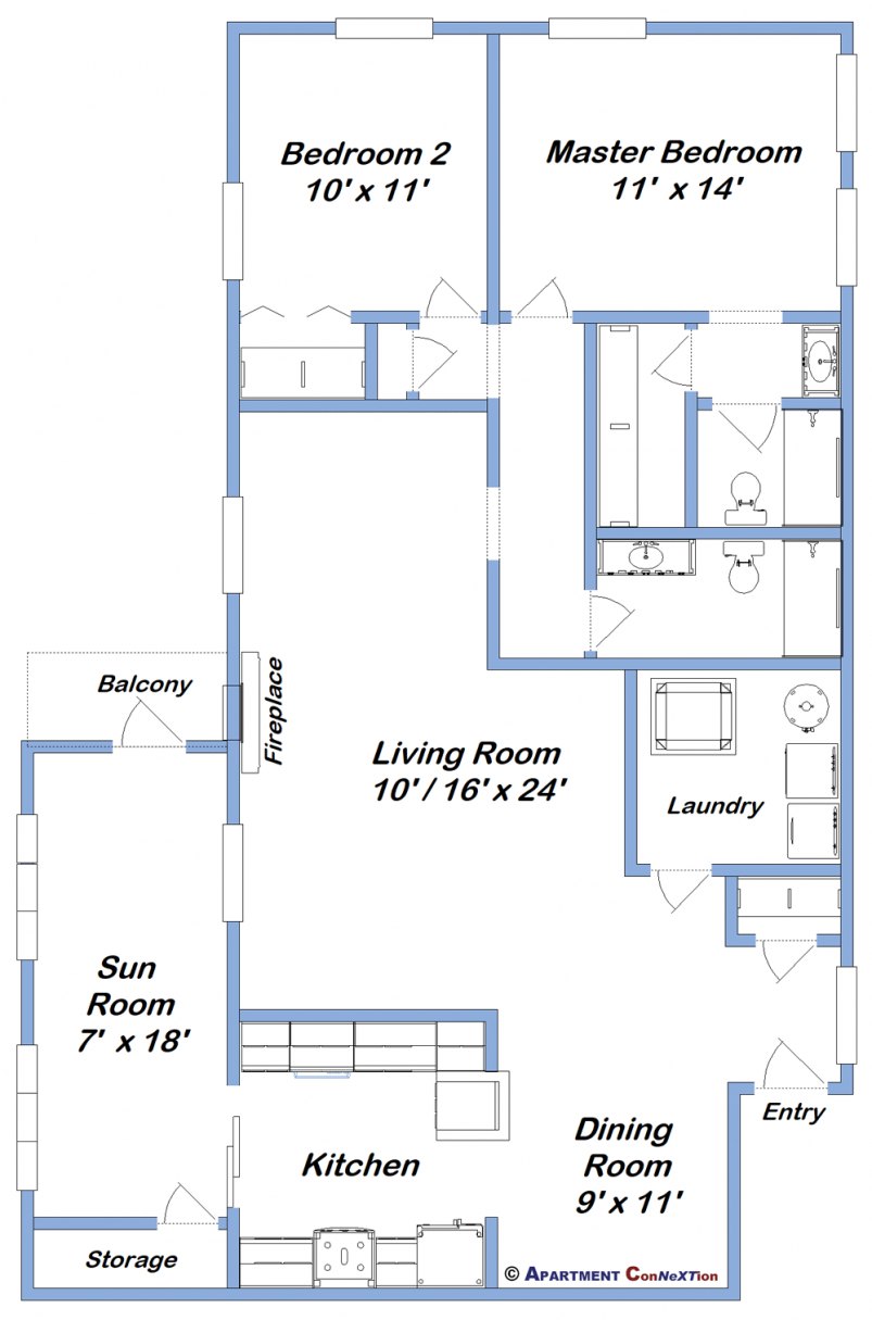 2-Bedroom Condominium Floor Plan 2-Bedroom Condominium Floor Plan