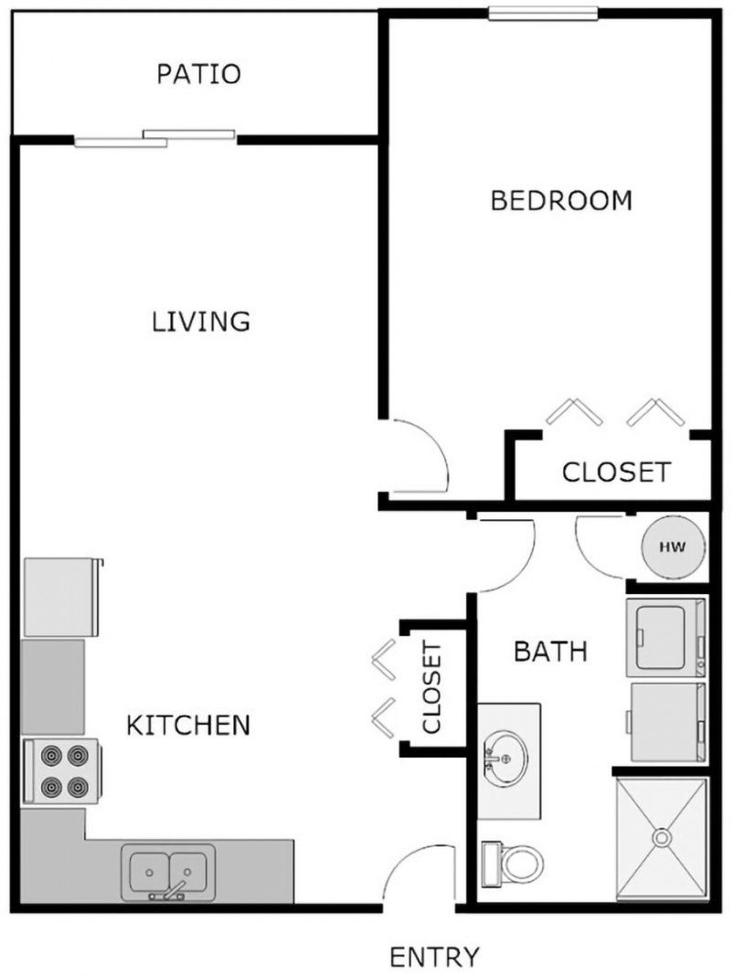 1-Bedroom Floor Plan
