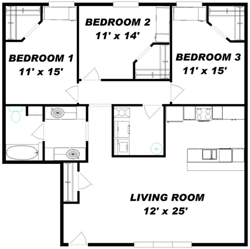 3-Bedroom Floor Plan