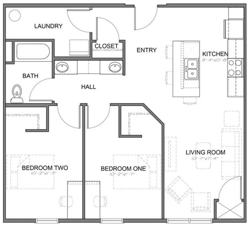 2-Bedroom Floor Plan at The Vine