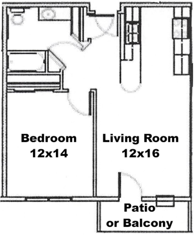 1-Bedroom Floor Plan