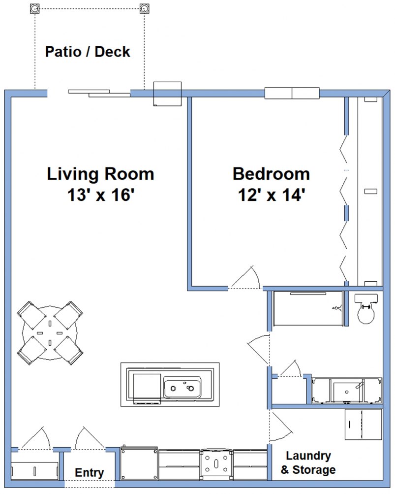 Floor Plan | 1-Bedroom | West Salem Plaza