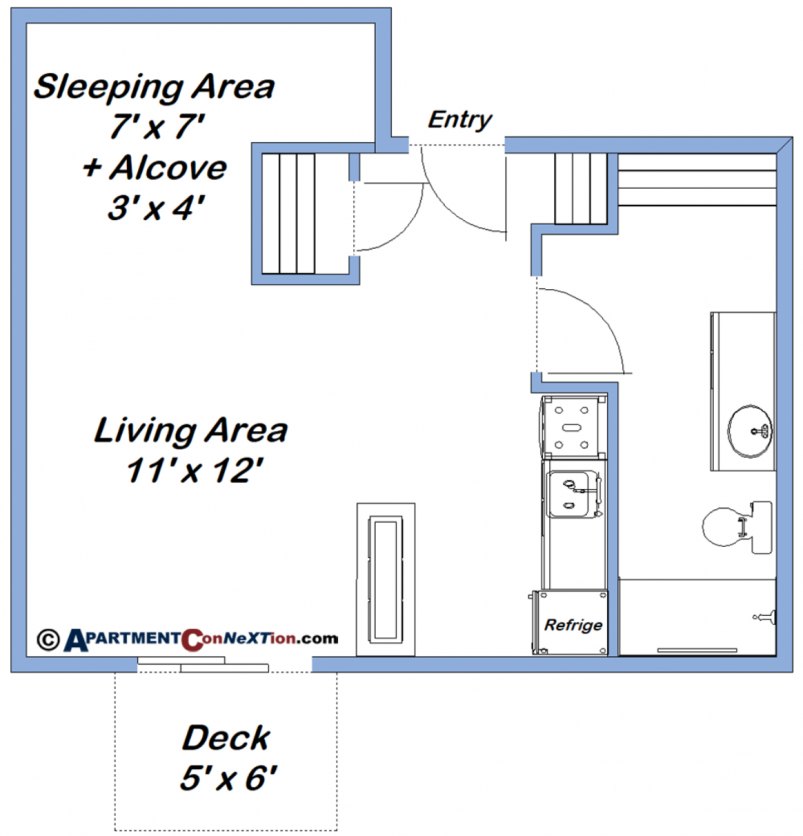 Studio / Efficiency Floor Plan