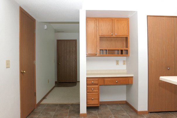Kitchen has Snack Bar & Built-In Desk