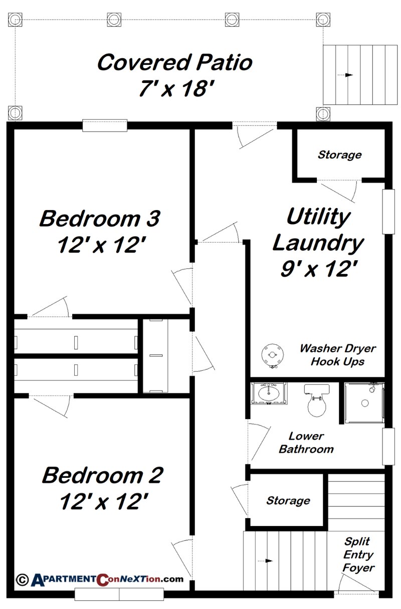 3-Bedroom Twin Home Lower Floor
