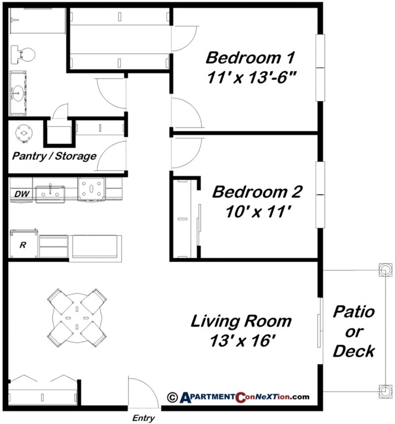 2-Bedroom Floor Plan 2-Bedroom Floor Plan
